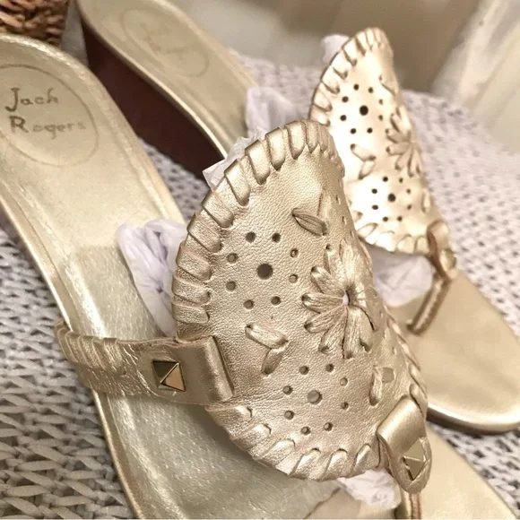 Jack Rogers Devyn Wedge Sandal Gold - Picture 10 of 16